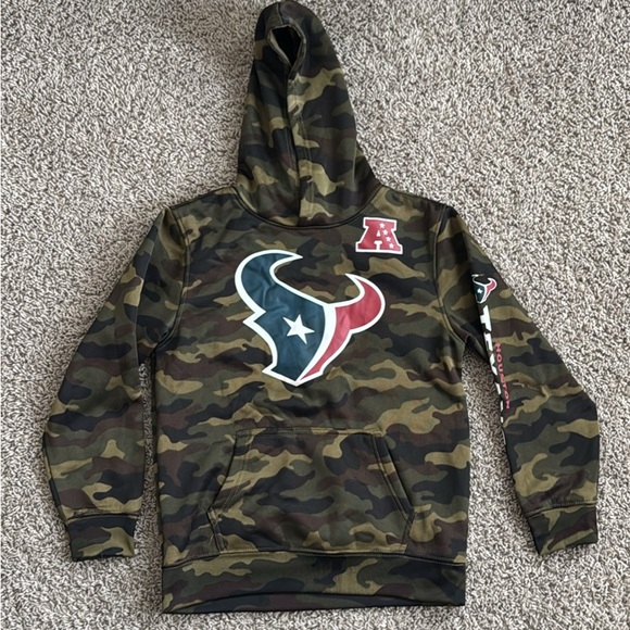 NFL Texans Team Apparel Camouflage hoodie • Boys size L - Picture 1 of 3